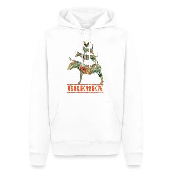 bremen e 200 - Männer Premium Bio Hoodie - Weiß - Vorne - Nico (187cm)