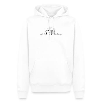 Battement de cœur du piano - Sweat à capuche Premium bio Homme - blanc - Devant - Nico (187cm)
