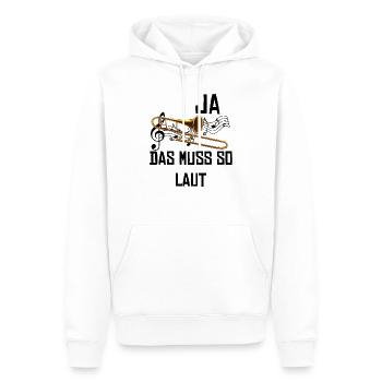 Posaune - Männer Premium Bio Hoodie - Weiß - Vorne - Nico (187cm)