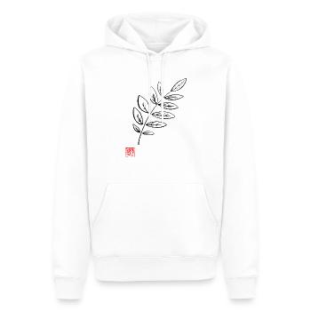 laurel - Men’s Premium Organic Hoodie - white - Front - Nico (187cm)