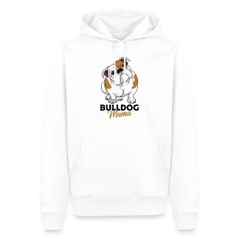 Englische Bulldogge - Männer Premium Bio Hoodie - Weiß - Vorne - Nico (187cm)
