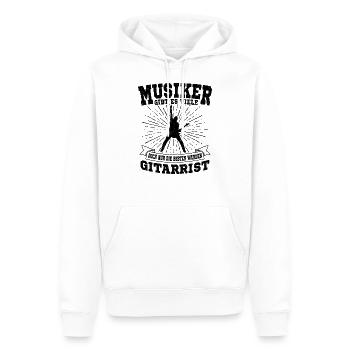Gitarrist - Männer Premium Bio Hoodie - Weiß - Vorne - Nico (187cm)