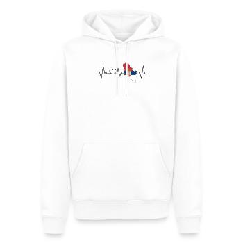 Serbien Herzschlag - Männer Premium Bio Hoodie - Weiß - Vorne - Nico (187cm)