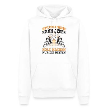 Holzfäller - Männer Premium Bio Hoodie - Weiß - Vorne - Nico (187cm)