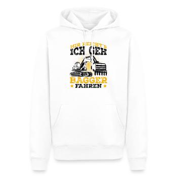 Baggerfahrer - Männer Premium Bio Hoodie - Weiß - Vorne - Nico (187cm)