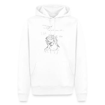 JESUS - Männer Premium Bio Hoodie - Weiß - Vorne - Nico (187cm)