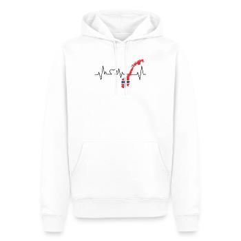 Rythme cardiaque de la Norvège - Sweat à capuche Premium bio Homme - blanc - Devant - Nico (187cm)
