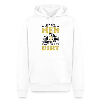 Operateur de pelle - Sweat à capuche Premium bio Homme - blanc - Devant - Nico (187cm)