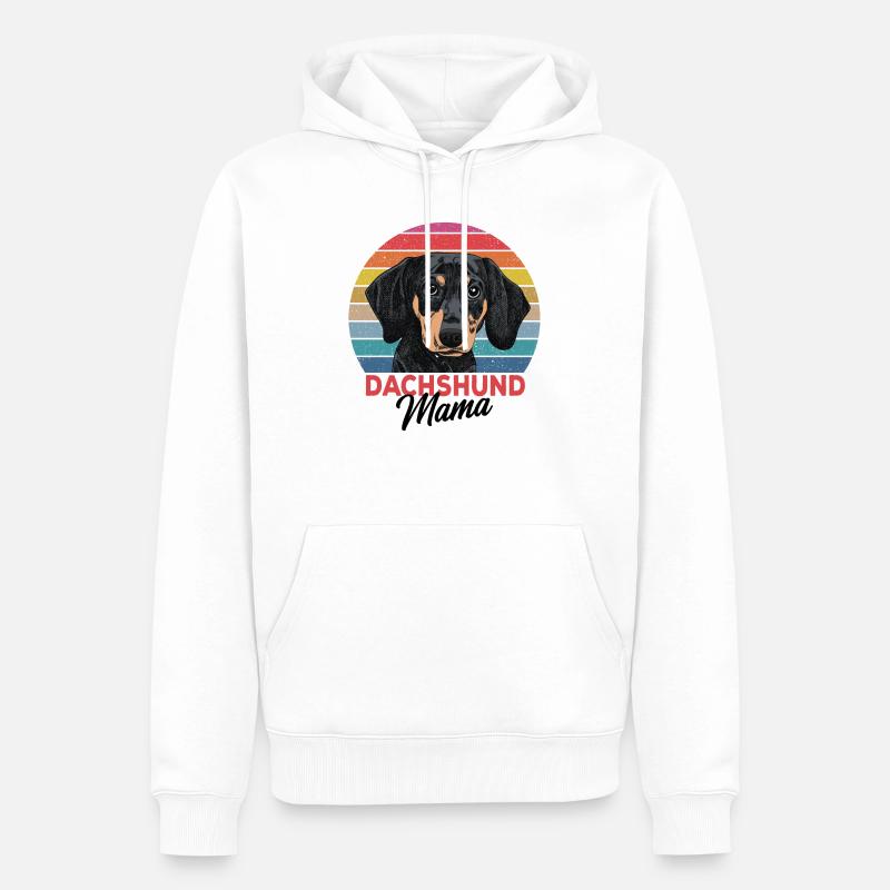 teckel - Sweat à capuche Premium bio Homme - blanc