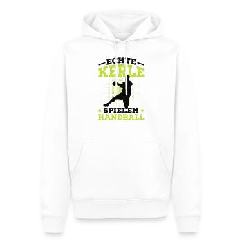 Handball - Männer Premium Bio Hoodie - Weiß - Vorne - Nico (187cm)