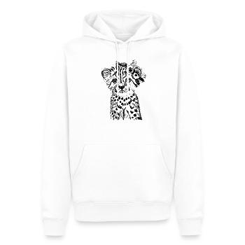 Guépard - Sweat à capuche Premium bio Homme - blanc - Devant - Nico (187cm)