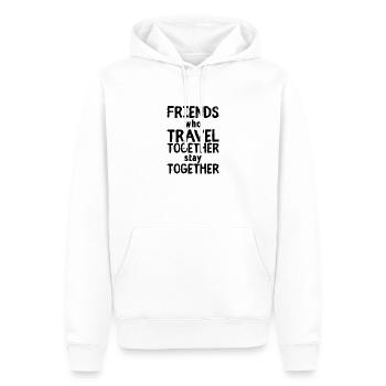 Voyager amis voyage vacances disant - Sweat à capuche Premium bio Homme - blanc - Devant - Nico (187cm)