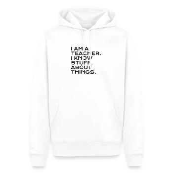 Je suis enseignant - Sweat à capuche Premium bio Homme - blanc - Devant - Nico (187cm)
