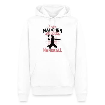 HandballMädchen - Männer Premium Bio Hoodie - Weiß - Vorne - Nico (187cm)