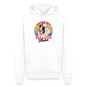 Englische Bulldogge - Männer Premium Bio Hoodie - Weiß - Vorne - Nico (187cm)