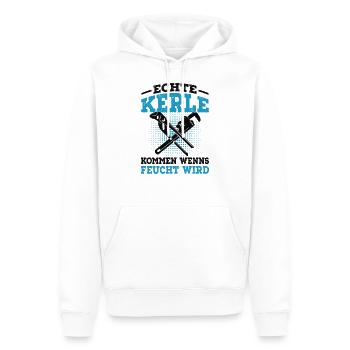 Klempner - Männer Premium Bio Hoodie - Weiß - Vorne - Nico (187cm)