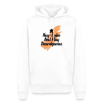 keep calm and play boardgames - Männer Premium Bio Hoodie - Weiß - Vorne - Nico (187cm)