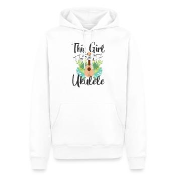 Fille ukulélé - Sweat à capuche Premium bio Homme - blanc - Devant - Nico (187cm)