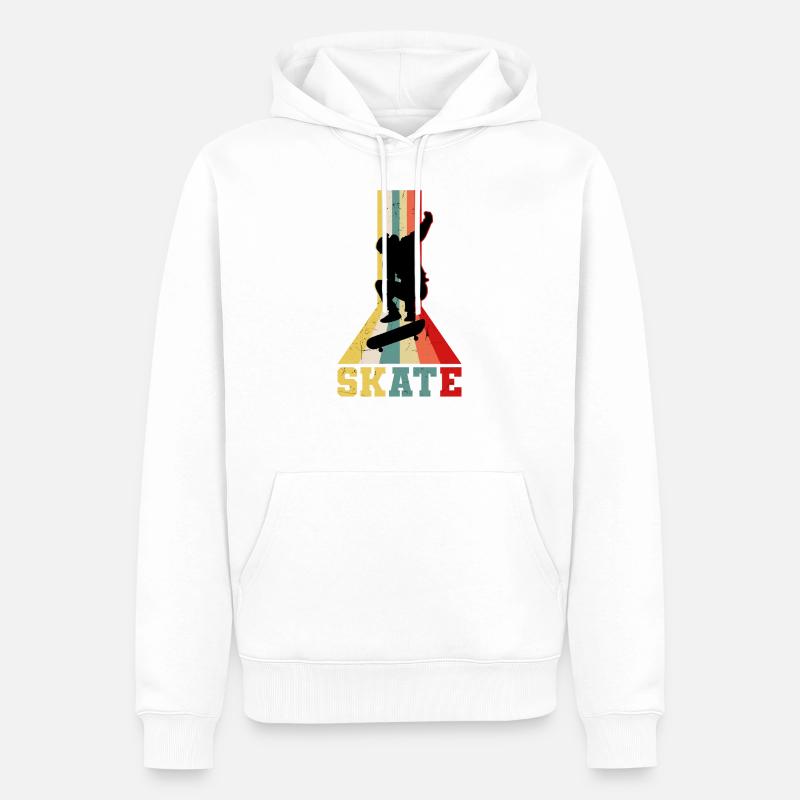 planche à roulette - Sweat à capuche Premium bio Homme - blanc
