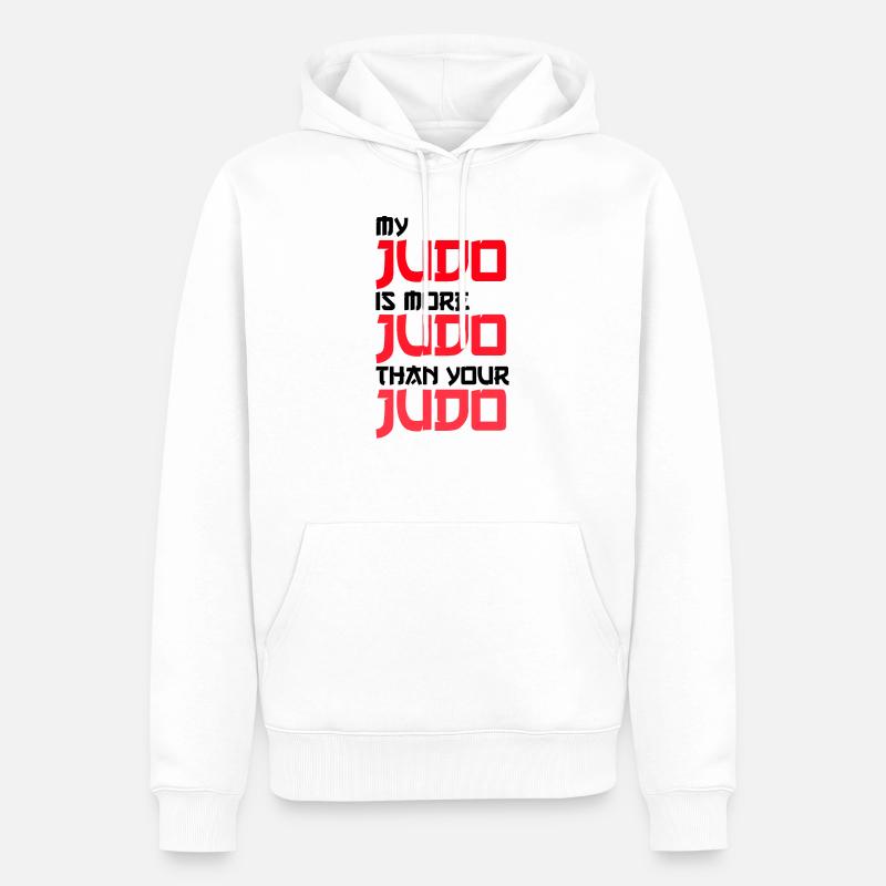 mon judo est plus judo que ton judo - Sweat à capuche Premium bio Homme - blanc
