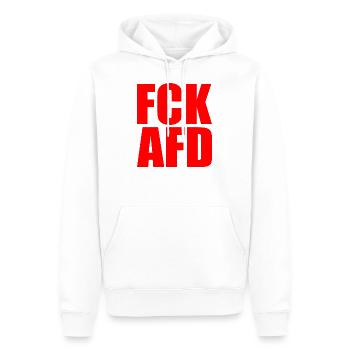 Fck afd - Sweat à capuche Premium bio Homme - blanc - Devant - Nico (187cm)