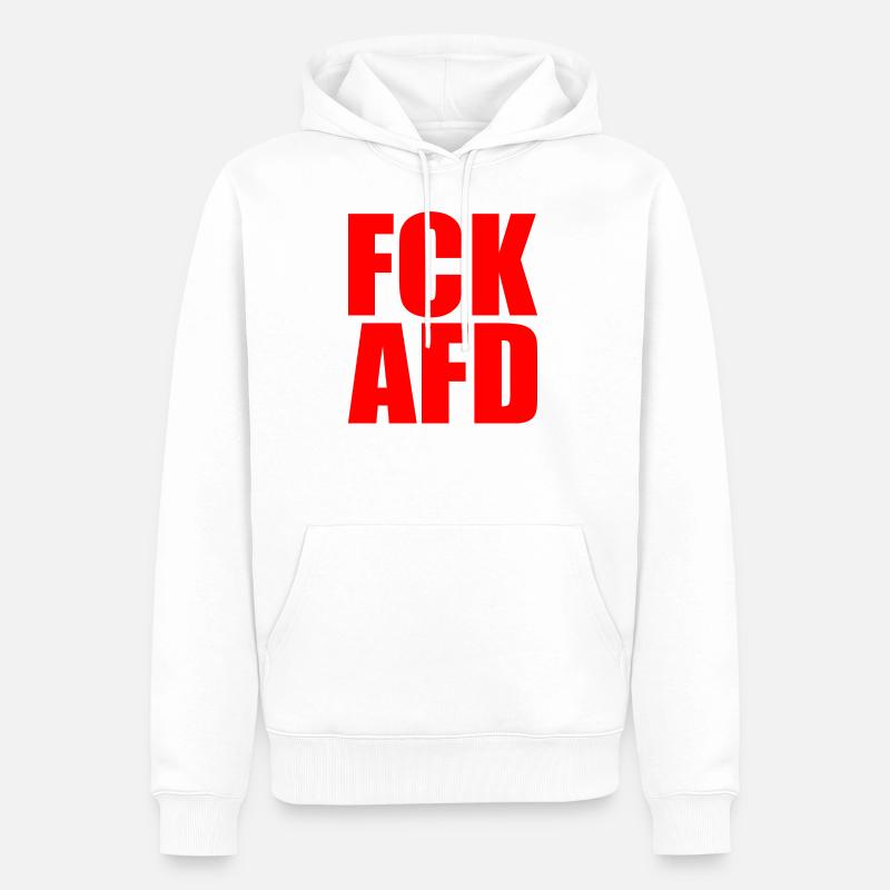 Fck afd - Sweat à capuche Premium bio Homme - blanc