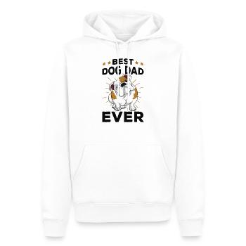 Englische Bulldogge - Männer Premium Bio Hoodie - Weiß - Vorne - Nico (187cm)