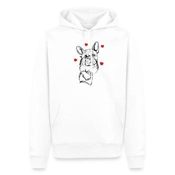 Bouledogue français - Sweat à capuche Premium bio Homme - blanc - Devant - Nico (187cm)