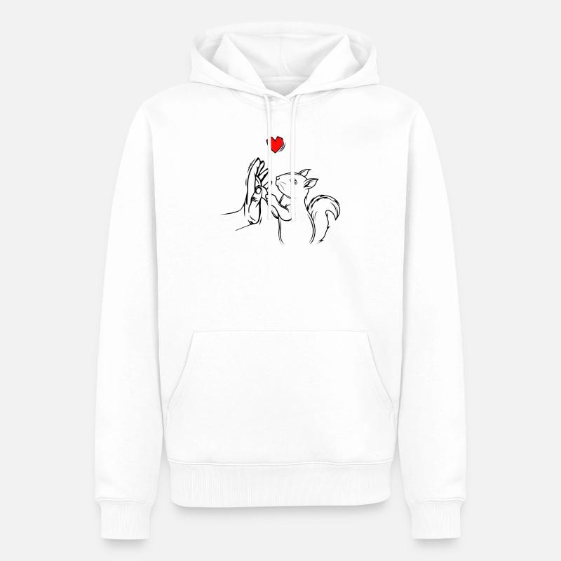 Eichhörnchen - Männer Premium Bio Hoodie - Weiß