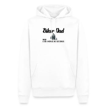 Biker dad - Men’s Premium Organic Hoodie - white - Front - Nico (187cm)