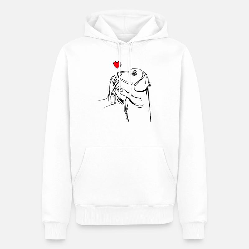 teckel - Sweat à capuche Premium bio Homme - blanc