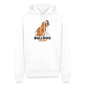 Englische Bulldogge - Männer Premium Bio Hoodie - Weiß - Vorne - Nico (187cm)