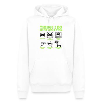 Gamer - Men’s Premium Organic Hoodie - white - Front - Nico (187cm)