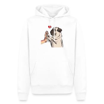 Mops Liebe Hundehalter Frauchen Geschenk - Männer Premium Bio Hoodie - Weiß - Vorne - Nico (187cm)