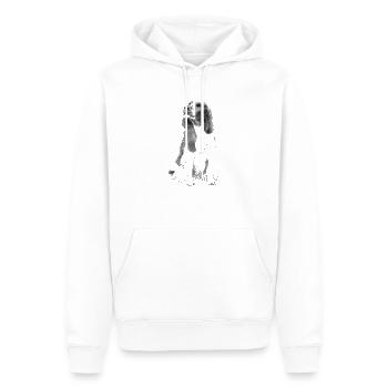 Sitting Welsh Springer Spaniel Dog - Men’s Premium Organic Hoodie - white - Front - Nico (187cm)