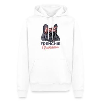 Bulldog français - Sweat à capuche Premium bio Homme - blanc - Devant - Nico (187cm)