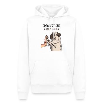 Mops Mama Hunde Frauchen Geschenk - Männer Premium Bio Hoodie - Weiß - Vorne - Nico (187cm)