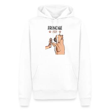 Bulldog français - Sweat à capuche Premium bio Homme - blanc - Devant - Nico (187cm)