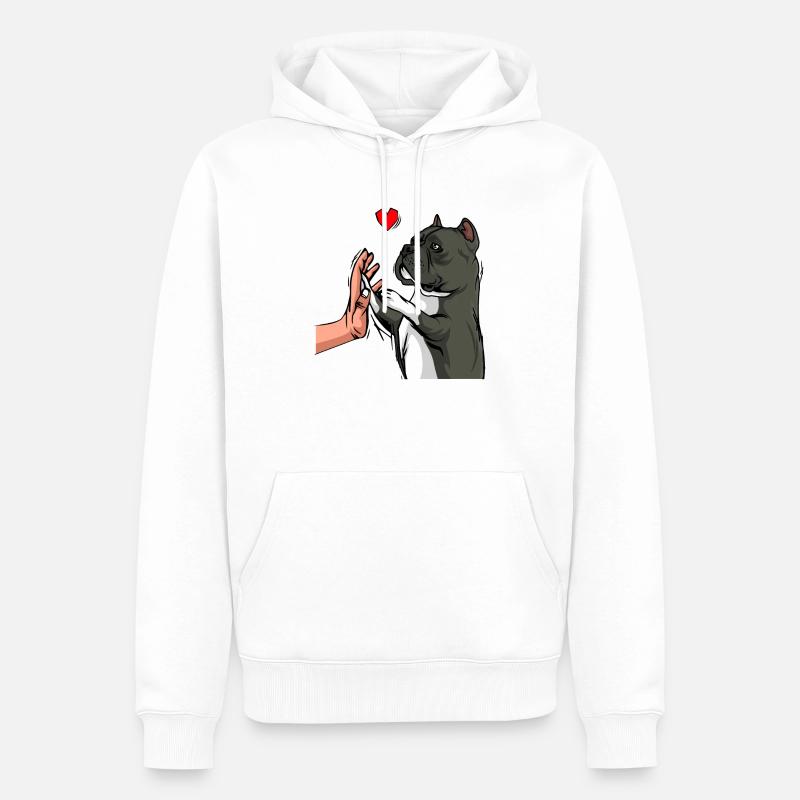 American Bully amour chiens Maman - Sweat à capuche Premium bio Homme - blanc