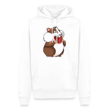 Dickes Meerschweinchen mit Erdbeere - Männer Premium Bio Hoodie - Weiß - Vorne - Nico (187cm)