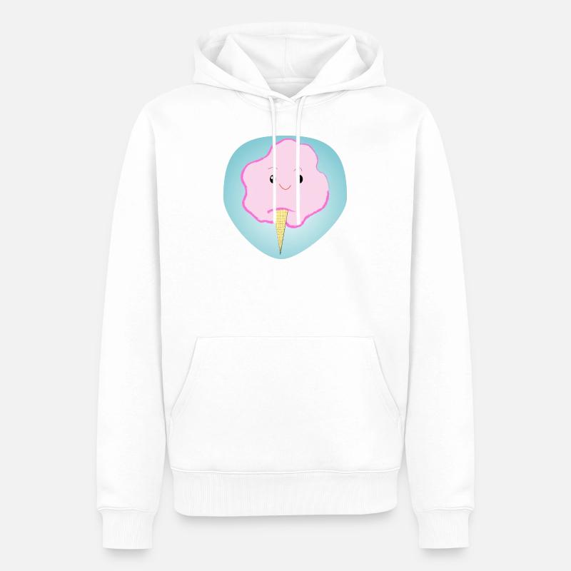 Fröhliche Zuckerwatte - Geschenk - Geschenkidee - Männer Premium Bio Hoodie - Weiß