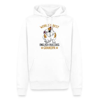 Englische Bulldogge - Männer Premium Bio Hoodie - Weiß - Vorne - Nico (187cm)