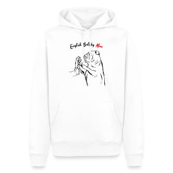 Bouledogue anglaise - Sweat à capuche Premium bio Homme - blanc - Devant - Nico (187cm)