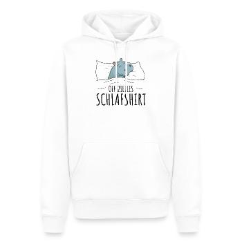 Nilpferd Hippo - Männer Premium Bio Hoodie - Weiß - Vorne - Nico (187cm)