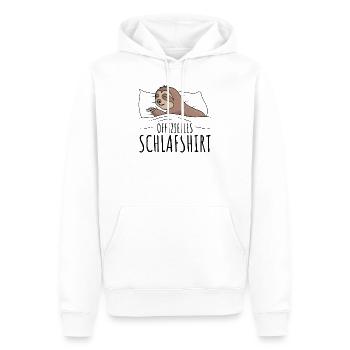Faultier - Männer Premium Bio Hoodie - Weiß - Vorne - Nico (187cm)