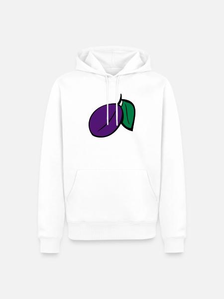 Pflaume - Männer Premium Bio Hoodie - Weiß