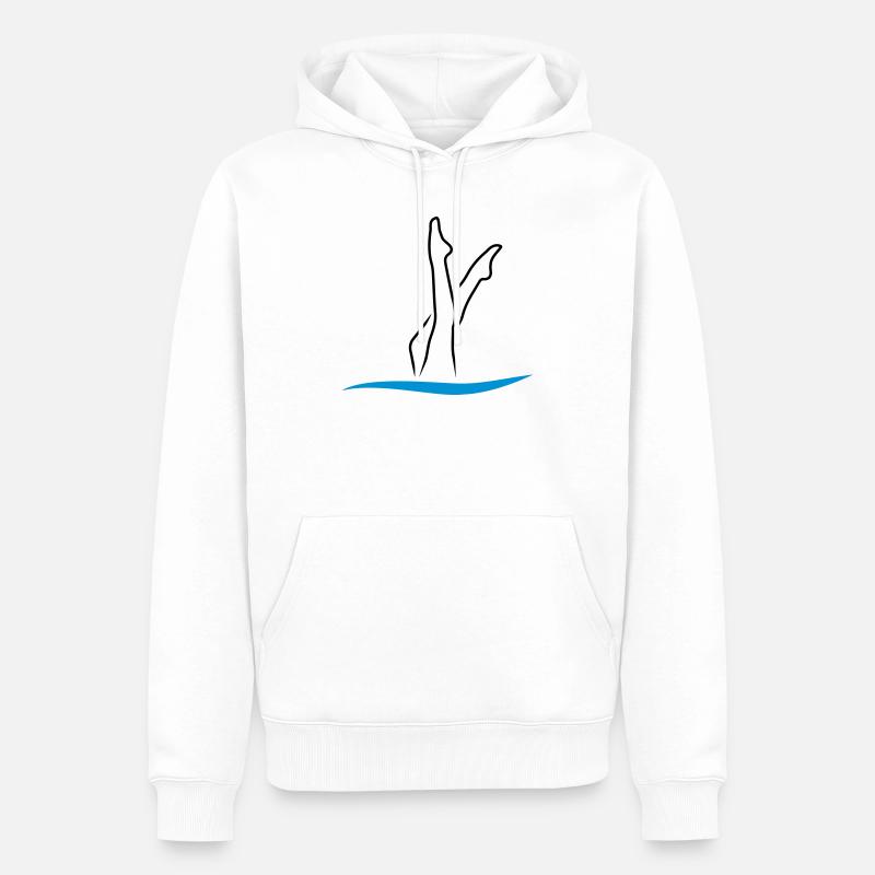 Synchronschwimmen - Männer Premium Bio Hoodie - Weiß