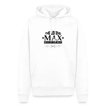 Max - Männer Premium Bio Hoodie - Weiß - Vorne - Nico (187cm)