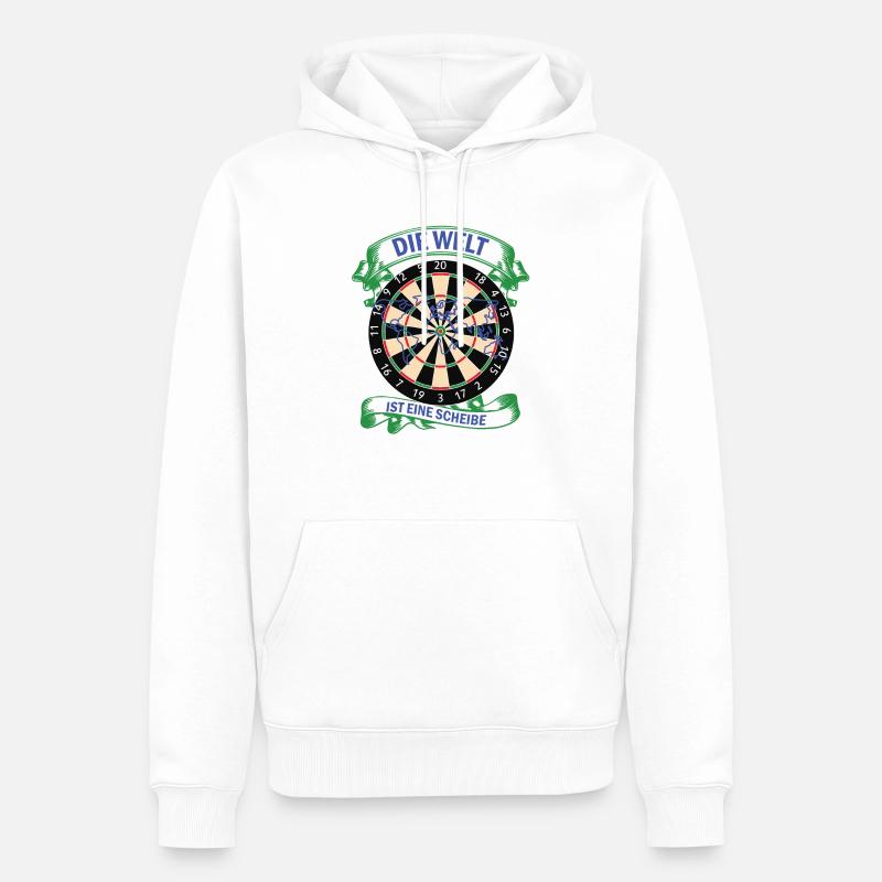 Jeu de fléchettes - Sweat à capuche Premium bio Homme - blanc