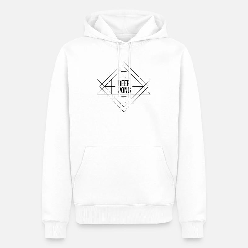 Beer Pong Crest - Männer Premium Bio Hoodie - Weiß